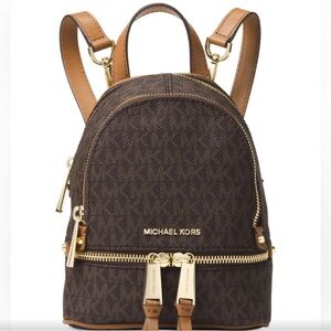 Michael Kors Rhea Mini Logo Backpack in Brown